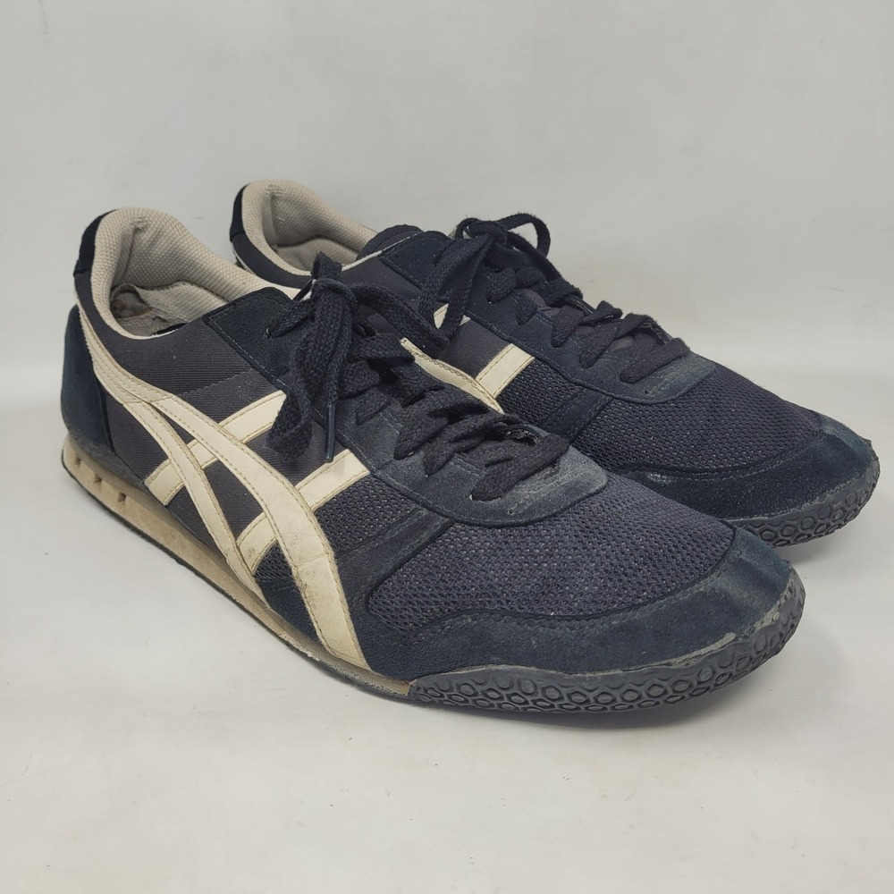 Onitsuka Tiger Sneakers 11.5 Black Suede Ultimate 81 Low Top Mesh Lace Up Casual